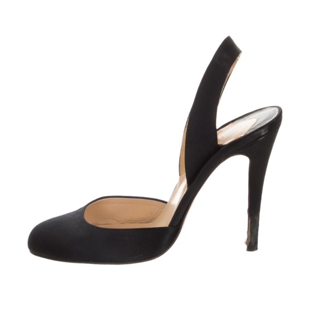 Christian Louboutin Satin Slingback Pumps